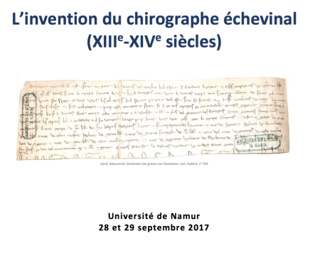 Colloque - Chirographe échevinal