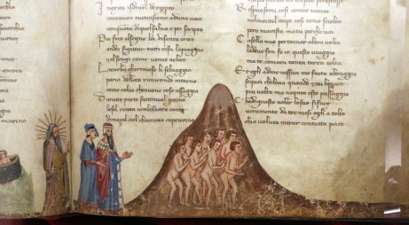 Illustration-de-la-Comédie-de-Dante-Purgatoire-manuscrit-1325-50-f°31v-32r-Florence-Biblioteca-Medicea-Laurenziana